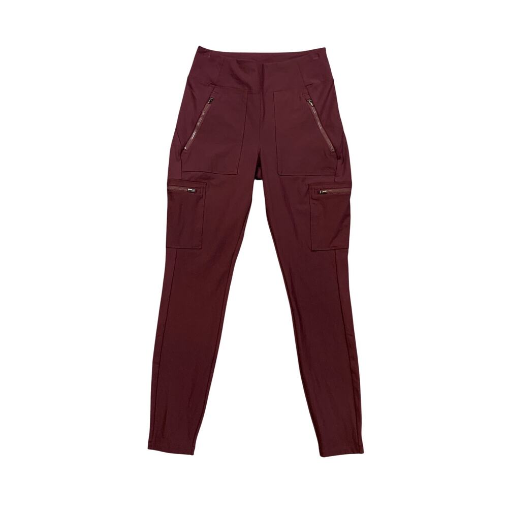 Athleta Leggings Womens 4 Raisin Headlands Hybrid Cargo Zip Pockets Hiking